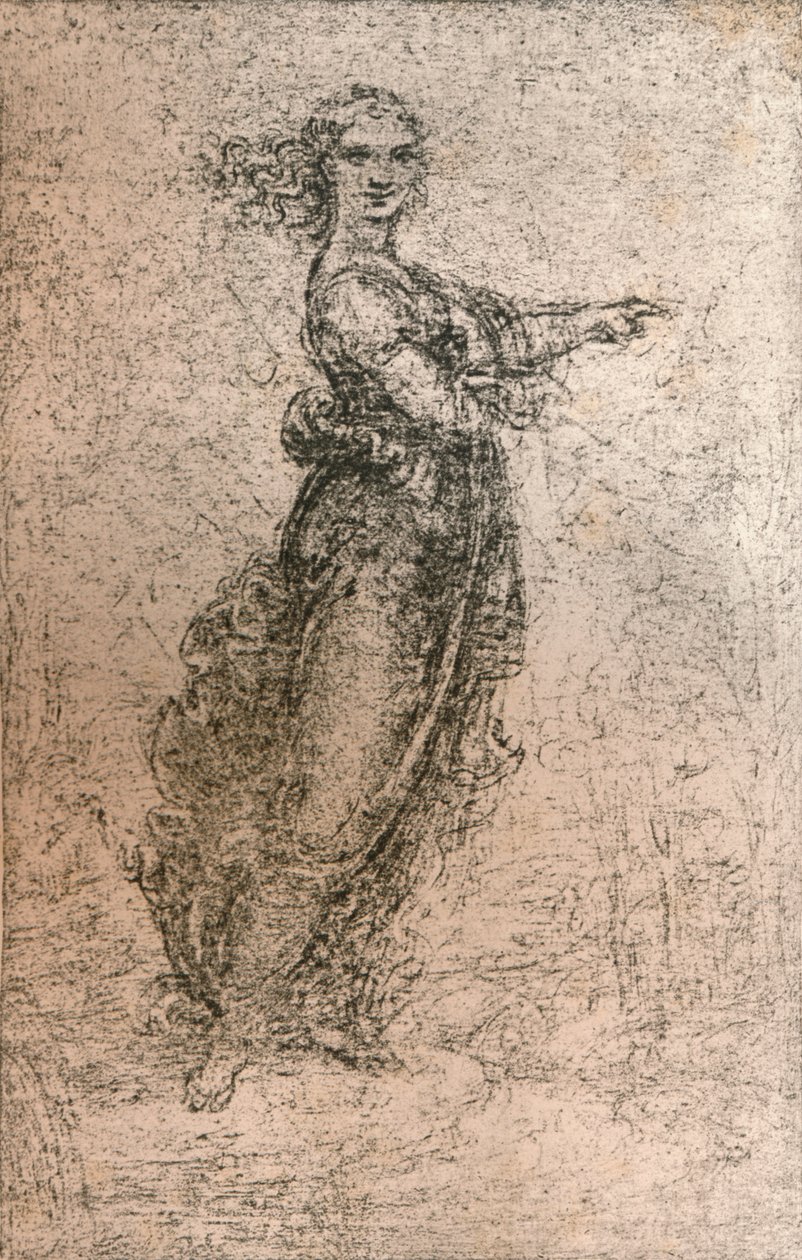 Kohlezeichnung einer weiblichen Figur, ca. 1472-ca. 1519, 1883 von Leonardo da Vinci
