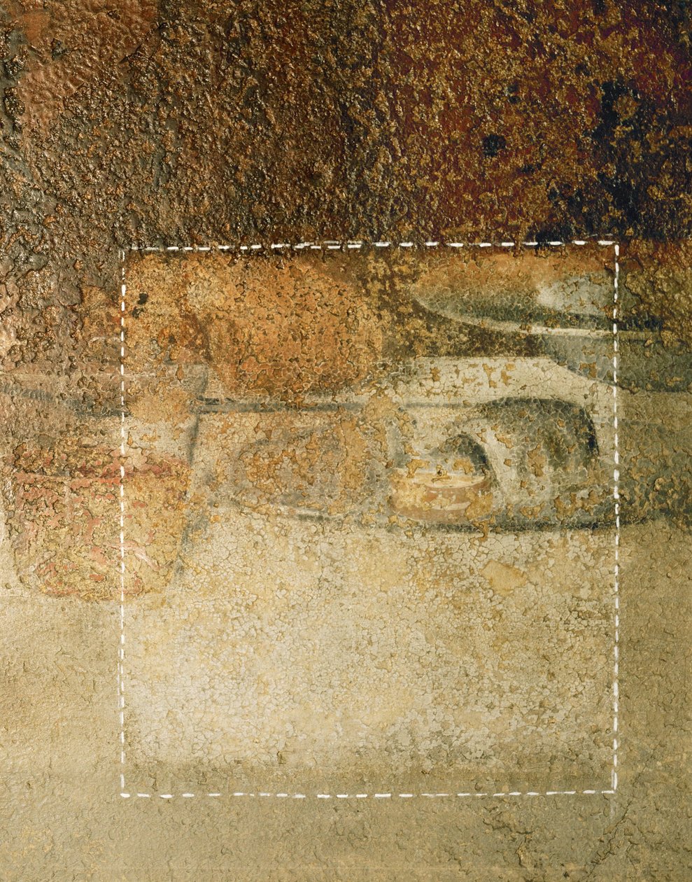 Detail aus Leonardos Abendmahl: was Spezialisten für ein Stück Brot hielten, stellte sich nach der Reinigung heraus von Leonardo da Vinci