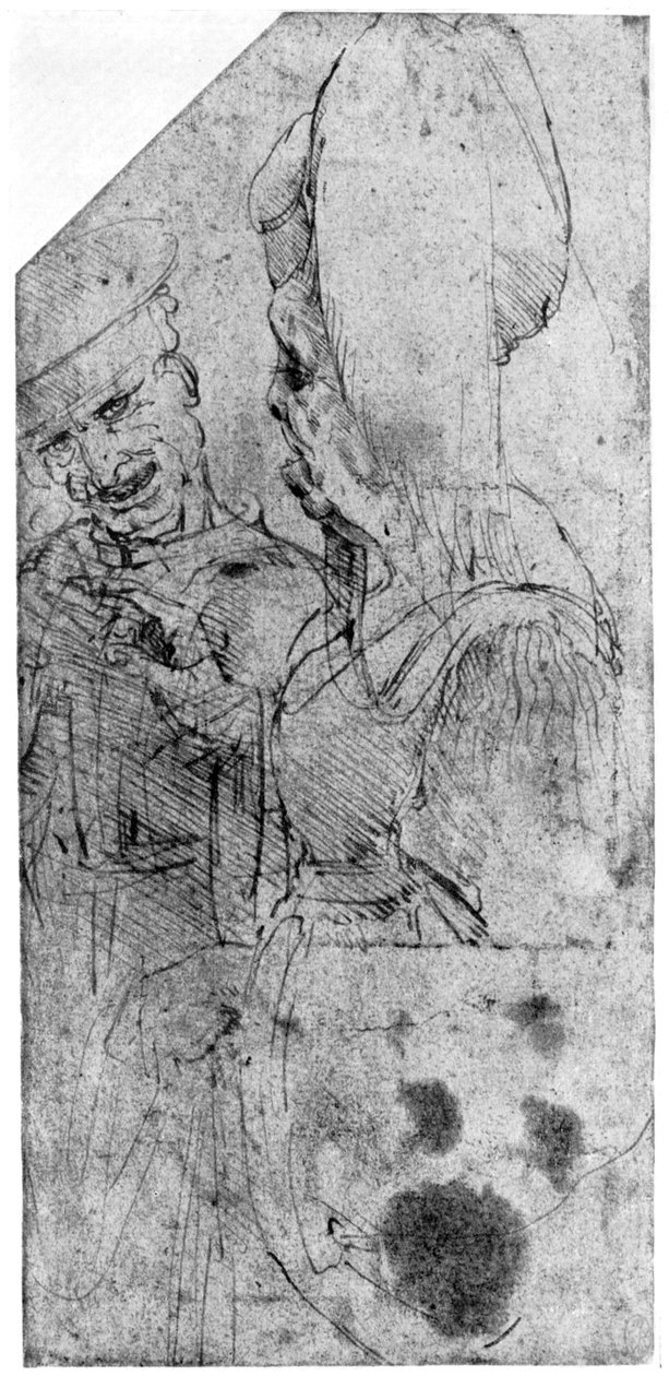 Groteskes Paar, spätes 15. oder frühes 16. Jahrhundert von Leonardo da Vinci