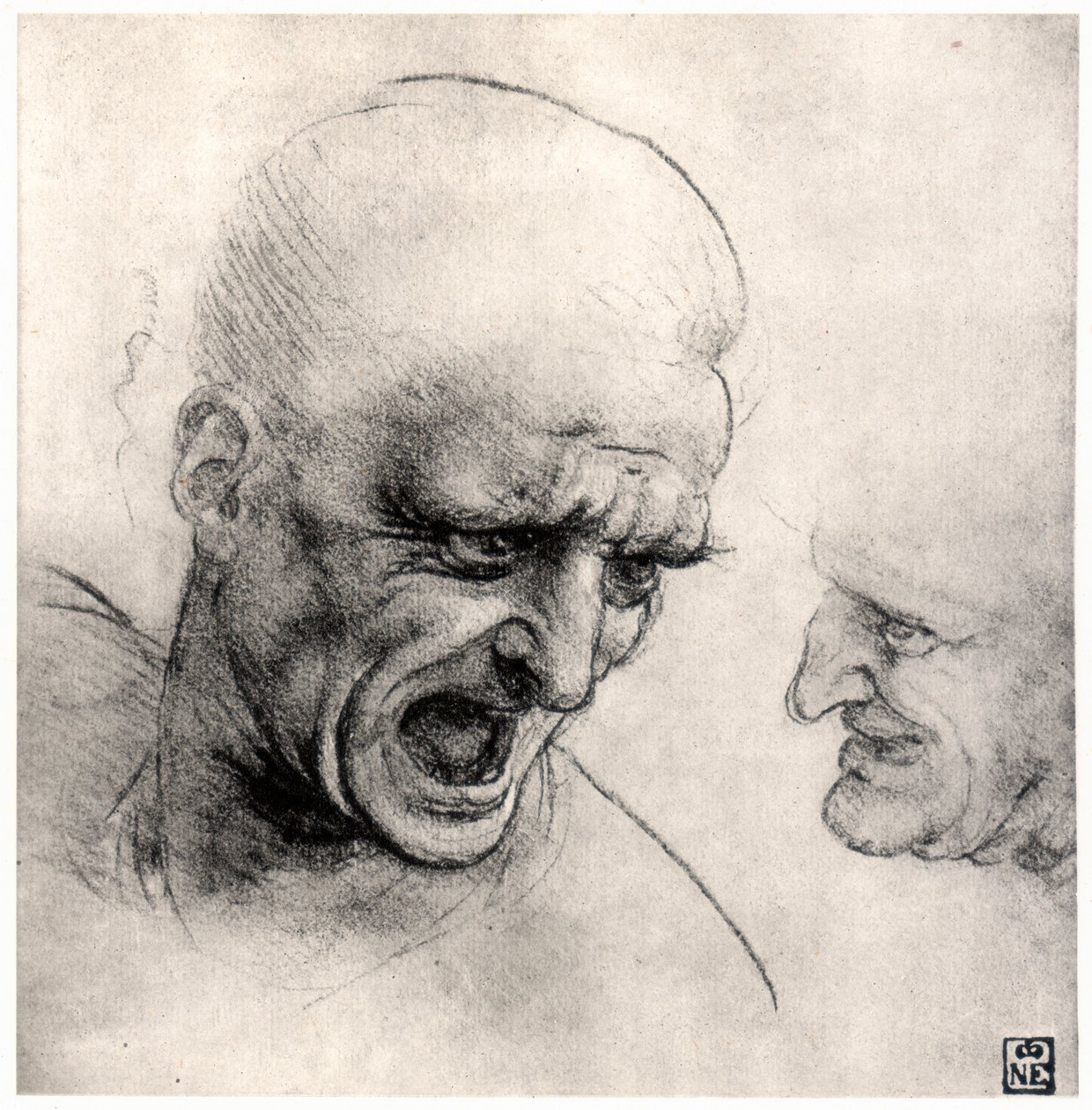 Köpfe von Kriegern, 1503-1505 von Leonardo da Vinci