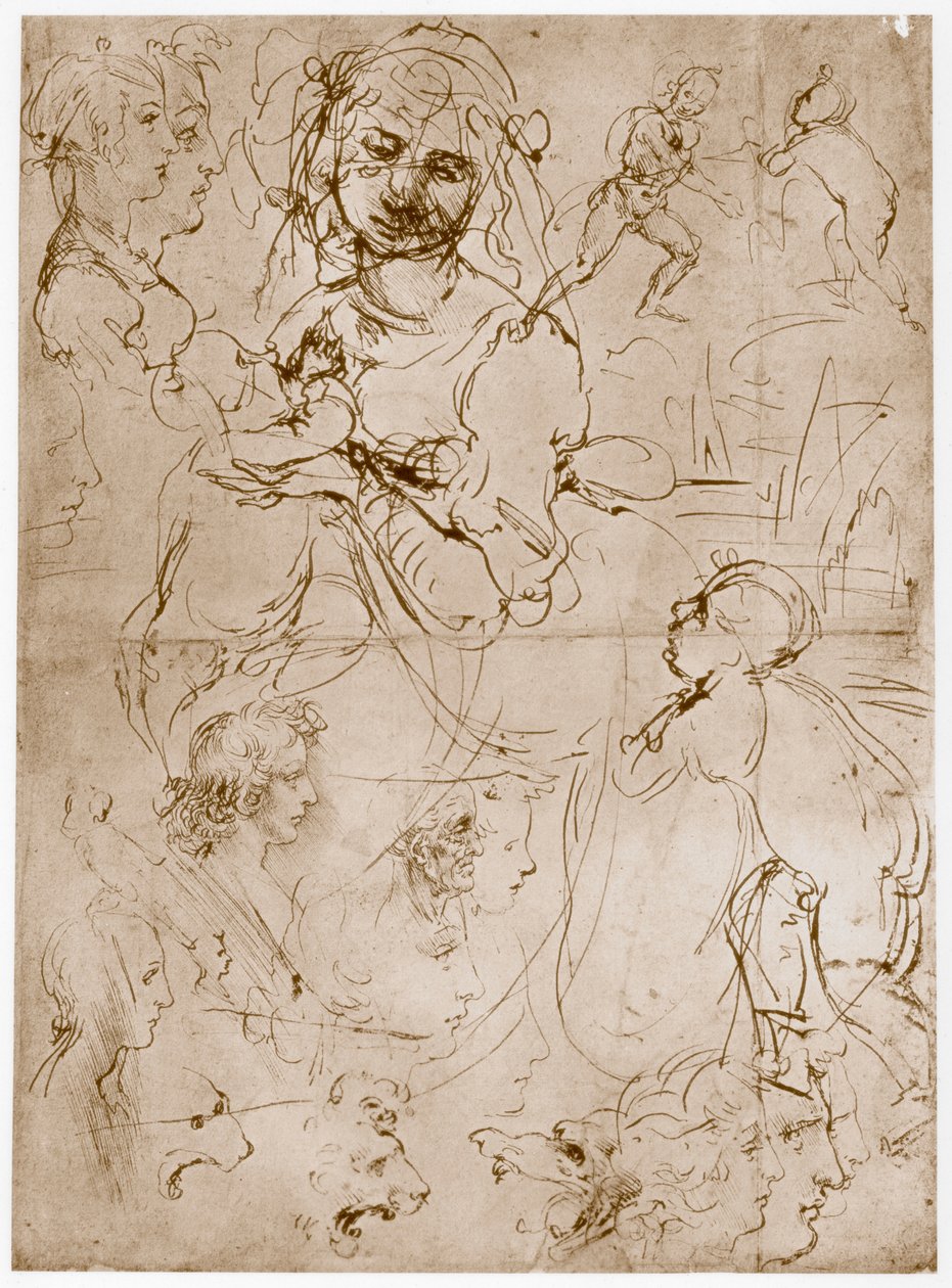 Kniende Madonna mit dem Kind und St. Johannes von Leonardo da Vinci