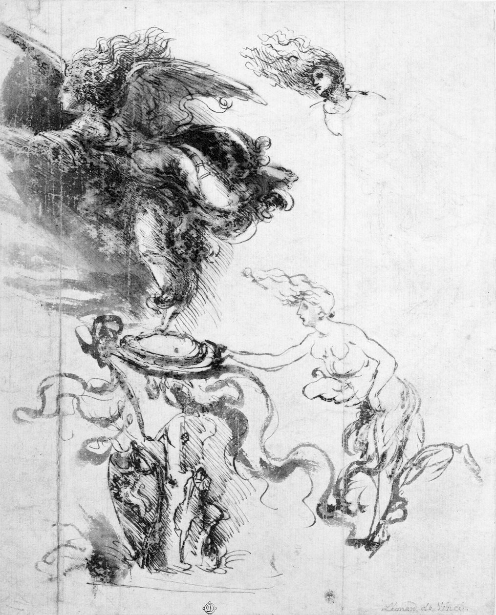 Silhouette eines Engels von Leonardo da Vinci