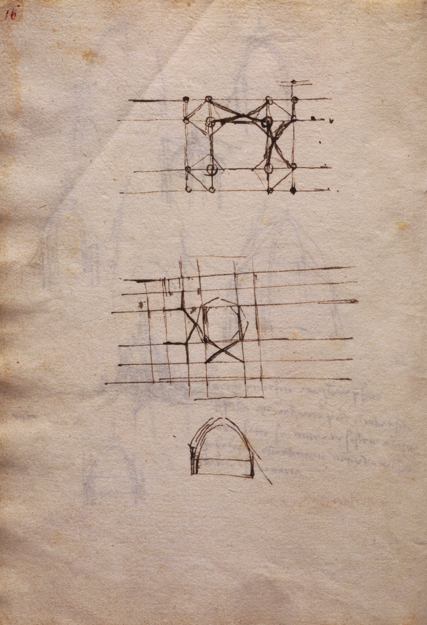 Studien für die Laterne der Kathedrale, aus dem Codex Trivulzianus von Leonardo da Vinci