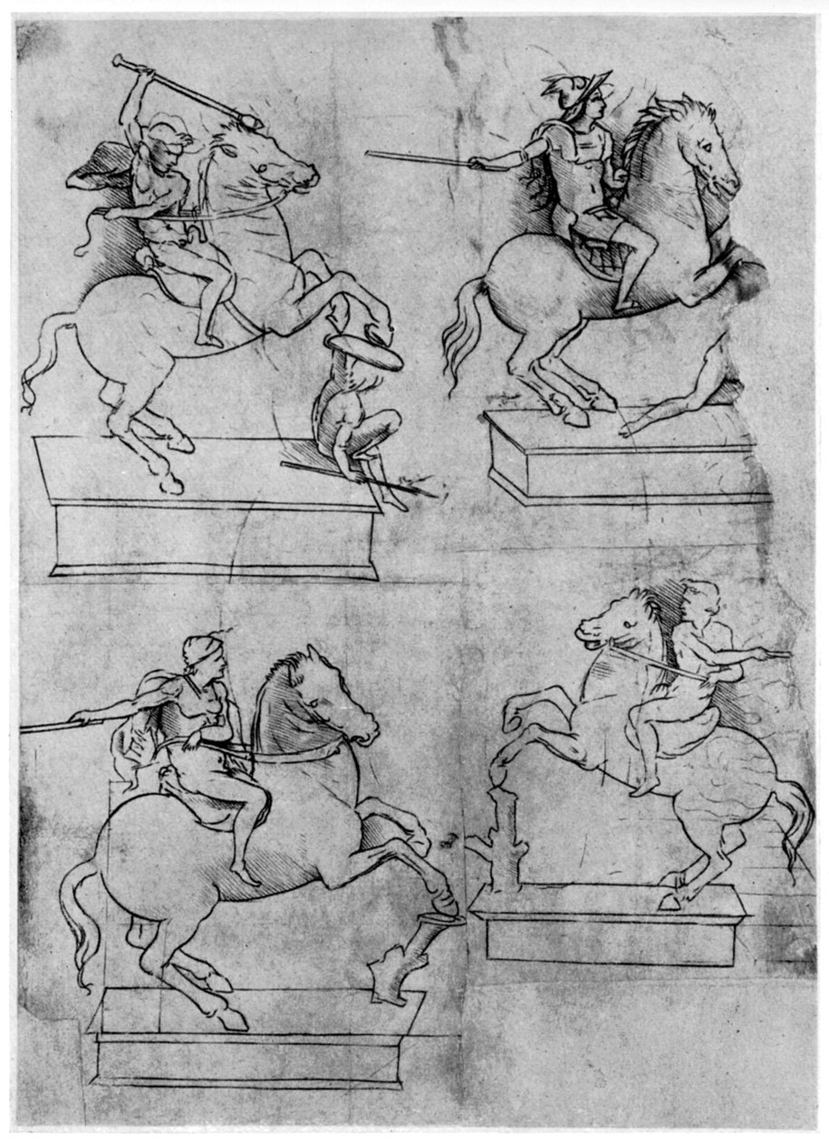 Studien für das Sforza-Denkmal, ca. 1488-1493 1954 von Leonardo da Vinci