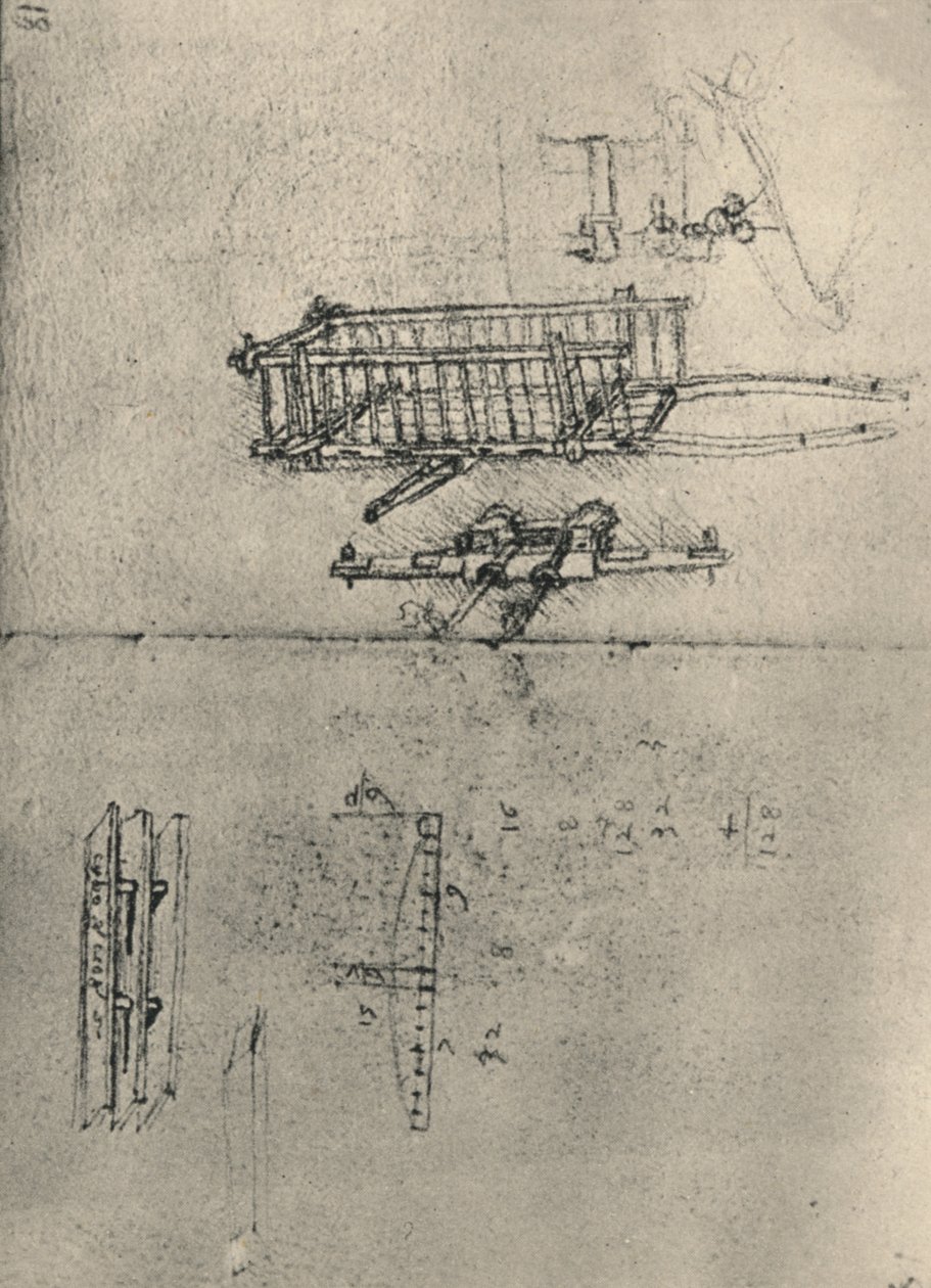 Studien eines Wagens usw. von Leonardo da Vinci