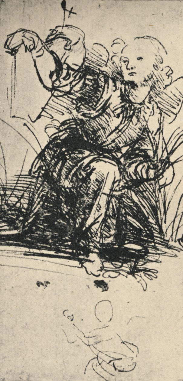 Studien eines knienden Engels von Leonardo da Vinci