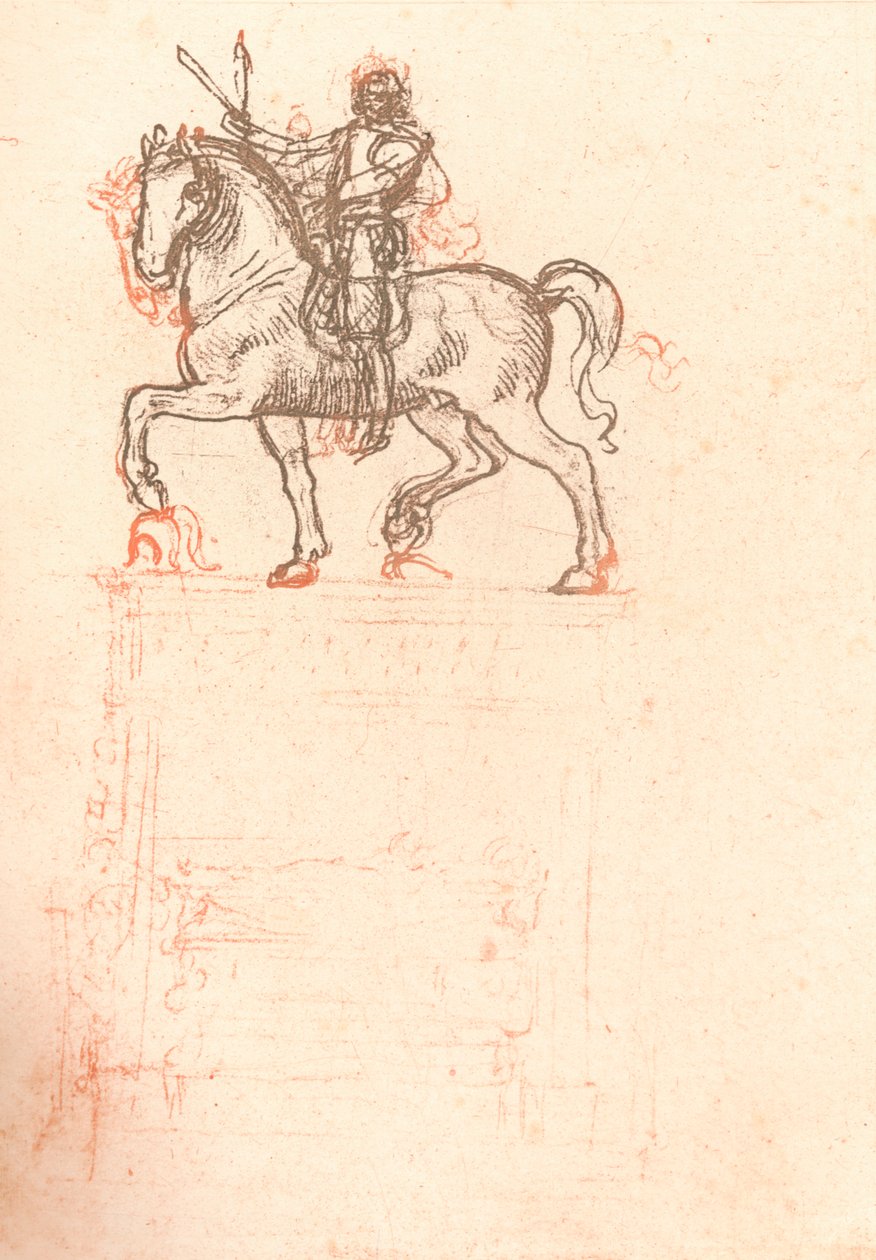 Studie für das Sforza-Denkmal, ca. 1482-ca. 1499, 1883 von Leonardo da Vinci