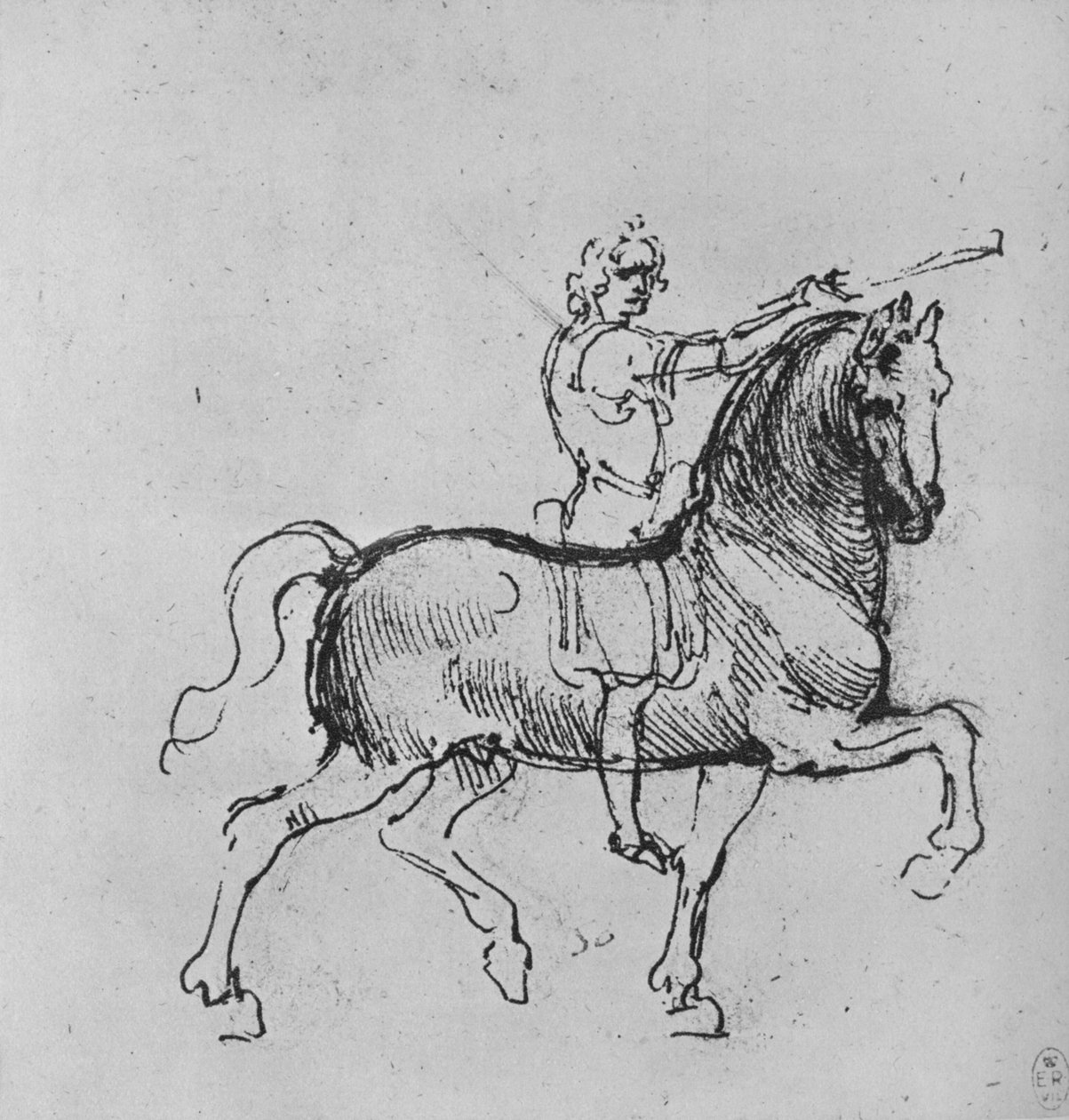 Studie eines Reiters, ca. 1480, 1945 von Leonardo da Vinci
