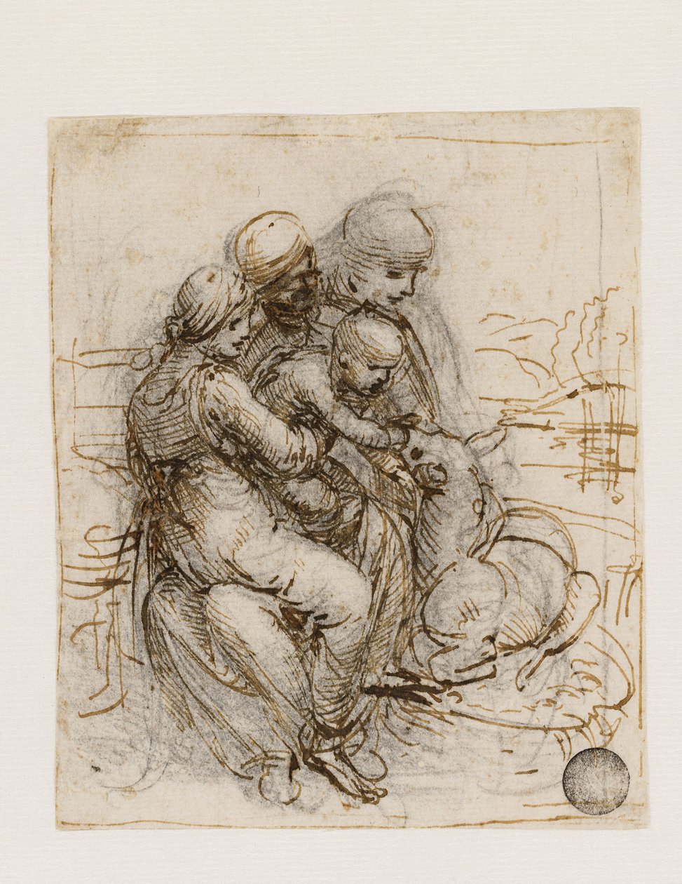 Die Jungfrau und das Kind mit der heiligen Anna Anna Metterza, ca. 1501 von Leonardo da Vinci