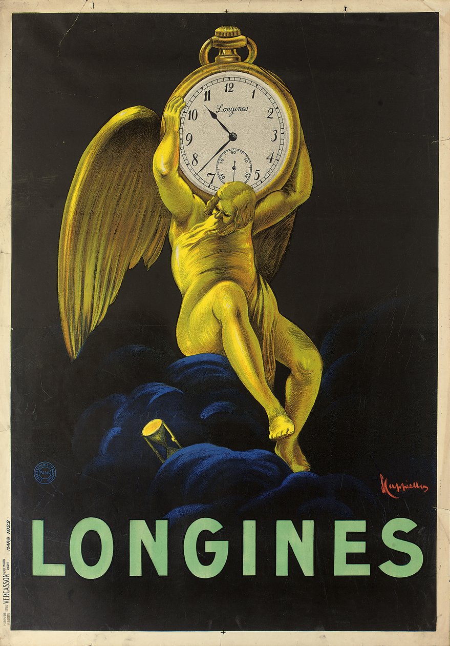 Werbeplakat für die Schweizer Uhrenmarke Longines, 1922 von Leonetto Cappiello