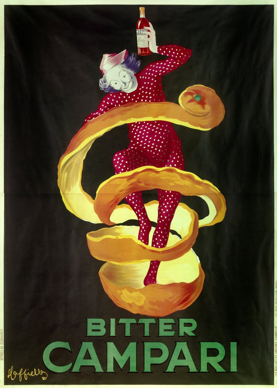 Plakat für den Aperitif Bitter Campari. Illustration von Leonetto Cappiello, 1921 Paris, dekorative Kunst von Leonetto Cappiello