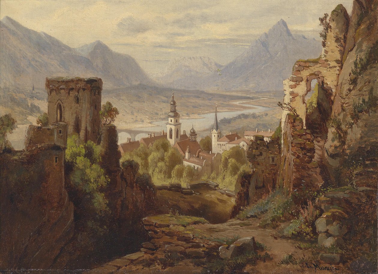 Blick auf Rattenberg am Inn von Leopold Munsch