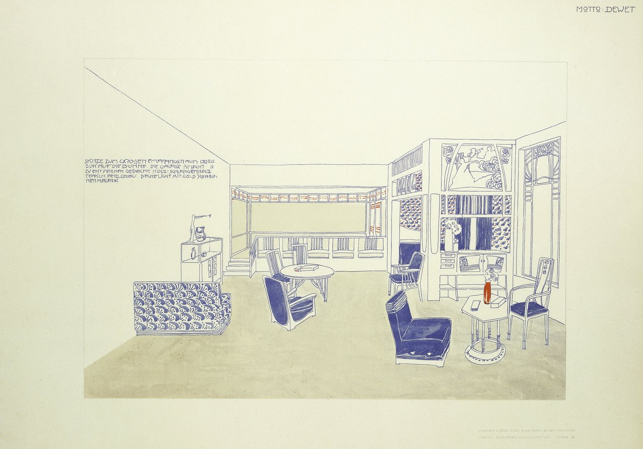 Ein Entwurf für ein Zimmer, ca. 1901 von Leopold (after) Bauer