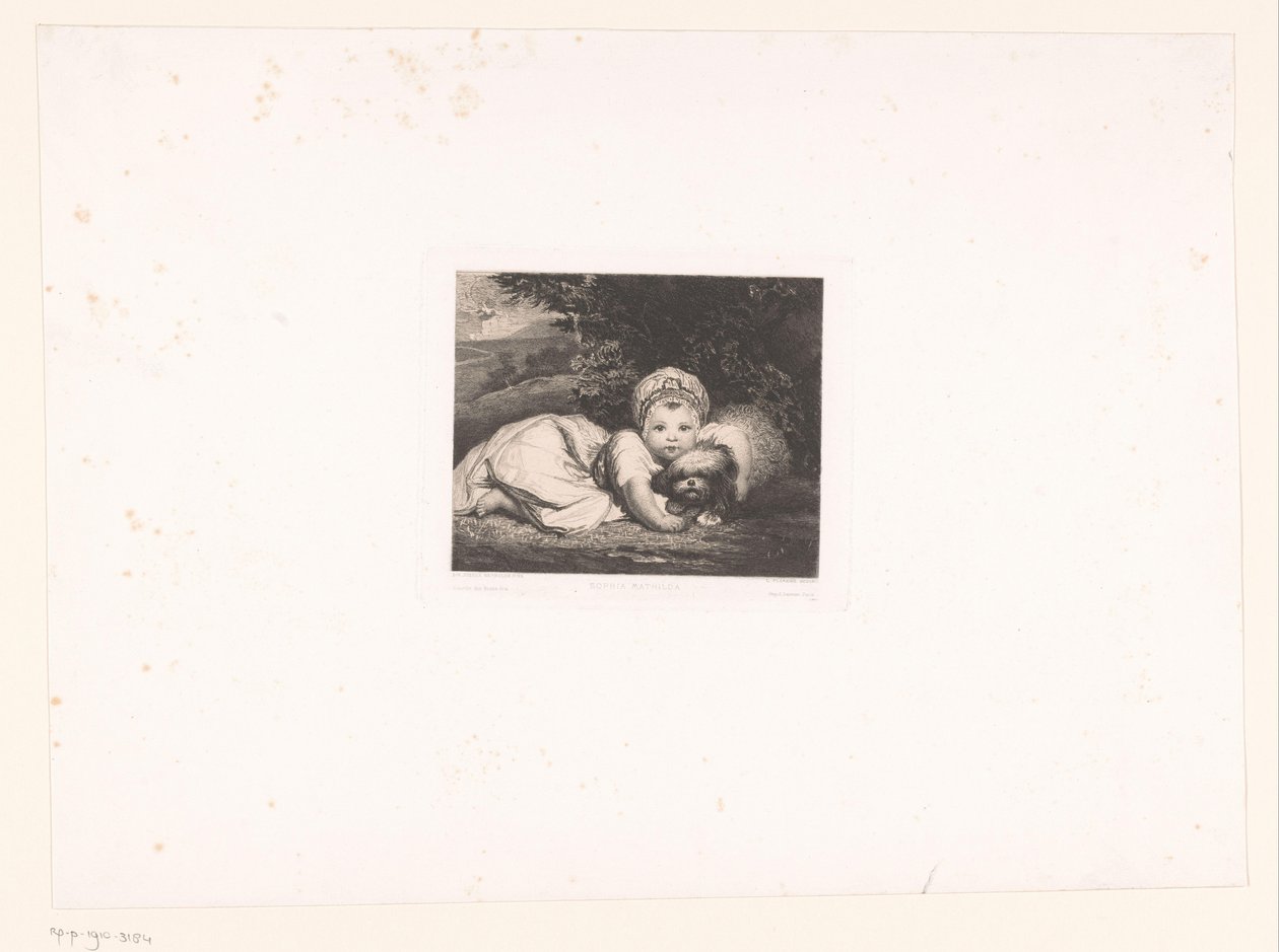 Prinzessin Sophia Matilda von Gloucester mit ihrem Hündchen von Leopold Flameng