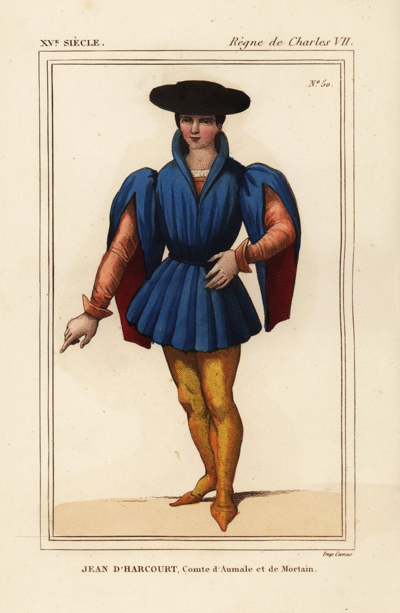 Jean VIII von Harcourt, französischer Ritter, Graf von Aumale und Mortain von Leopold Massard
