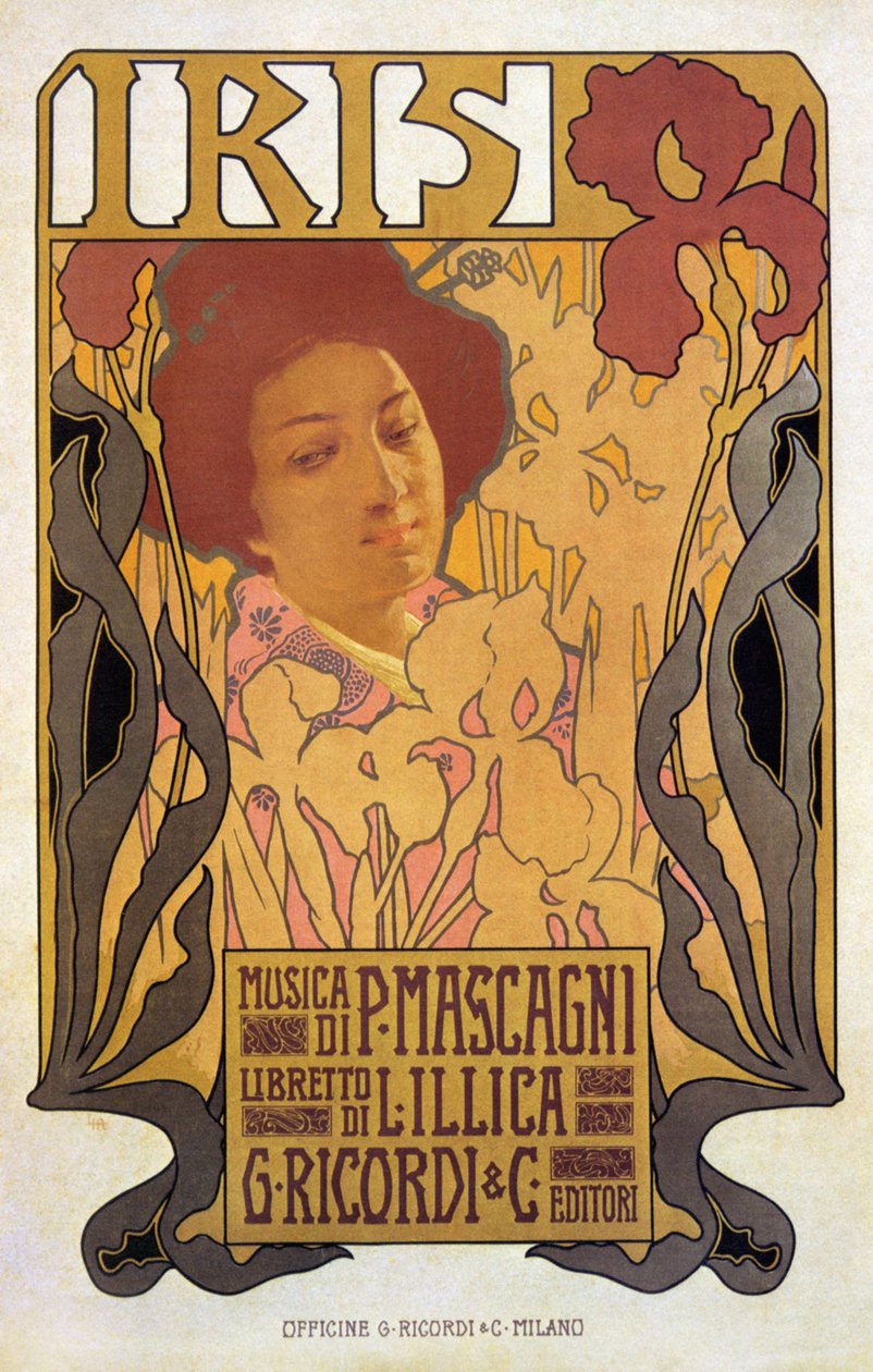 Iris, Poster für die Oper von Pietro Mascagni von Leopoldo Metlicovitz