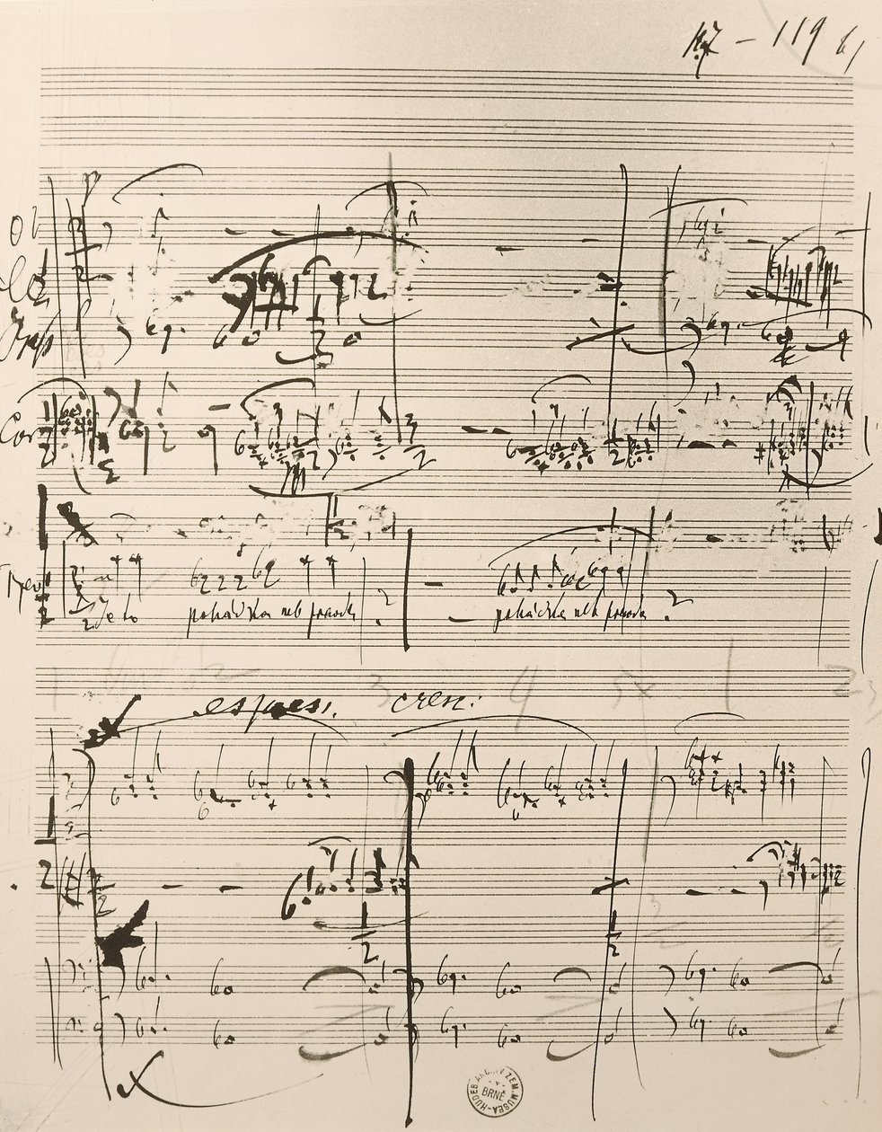 Musikalische Partitur für 