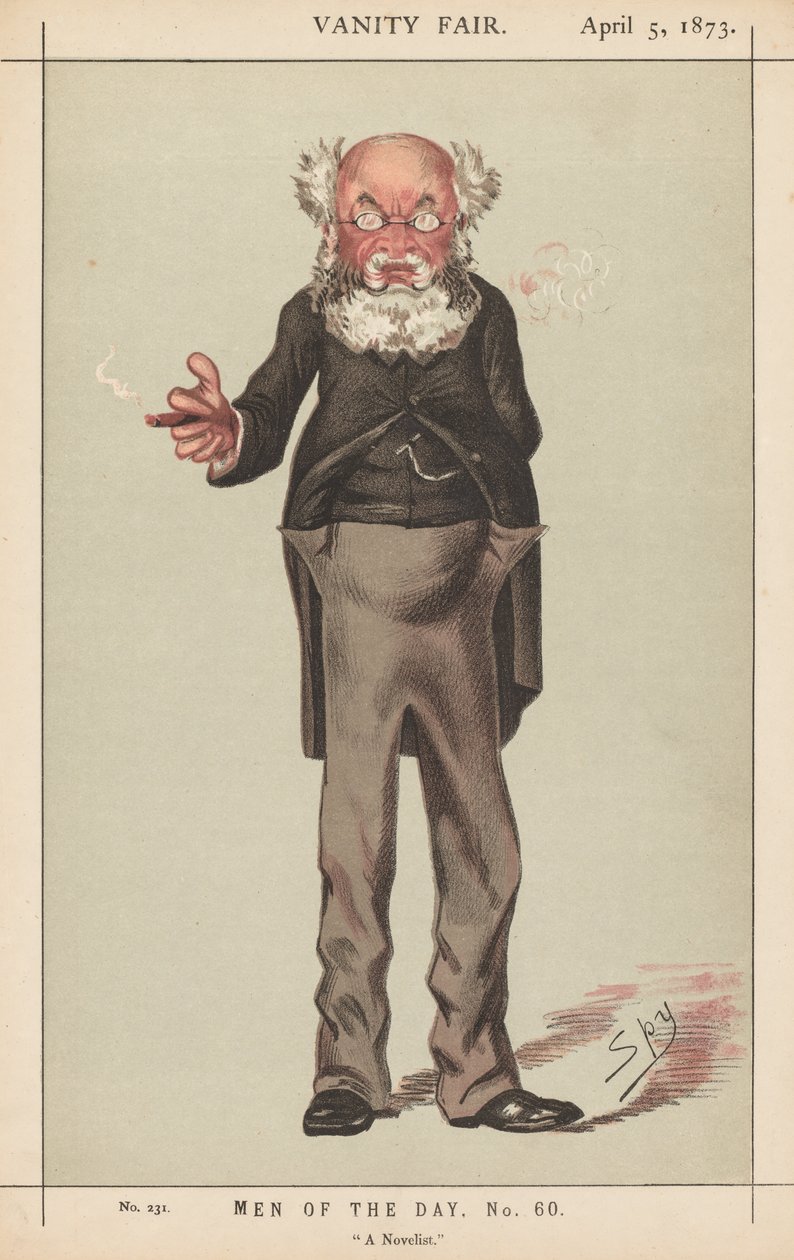 Vanity Fair: Männer des Tages, Nr. 60, Ein Romanautor, 1873 von Leslie Matthew