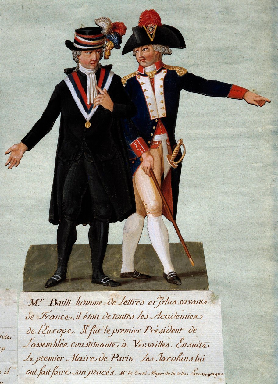 Französische Revolution: Darstellung von Jean Sylvain Bailly, Präsident der Konstituierenden Versammlung von Versailles und dann Bürgermeister der Stadt Paris von Lesueur Brothers