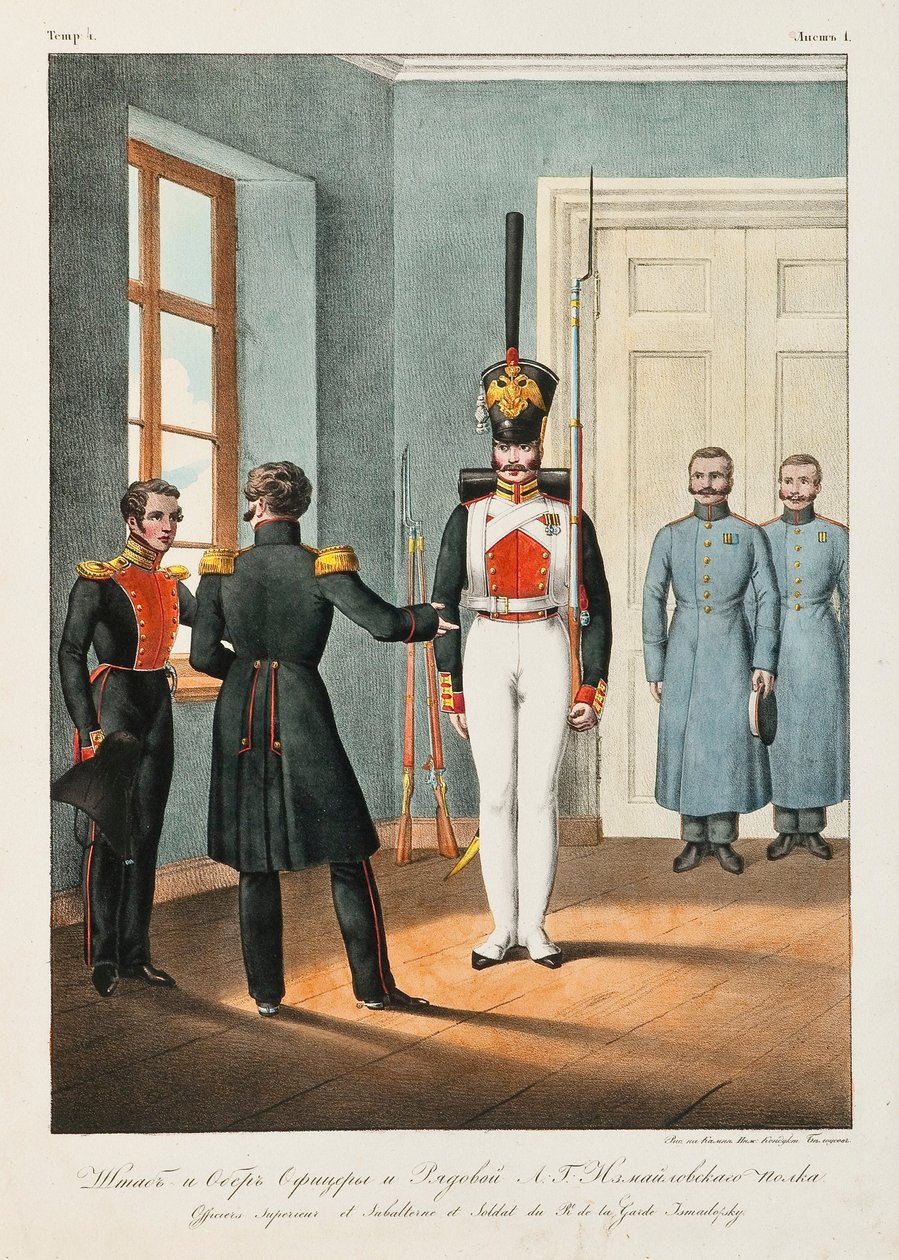 Hauptoffiziere und Soldaten des Izmaylovsky Leibgarderegiments von Lev Alexandrovich Belousov