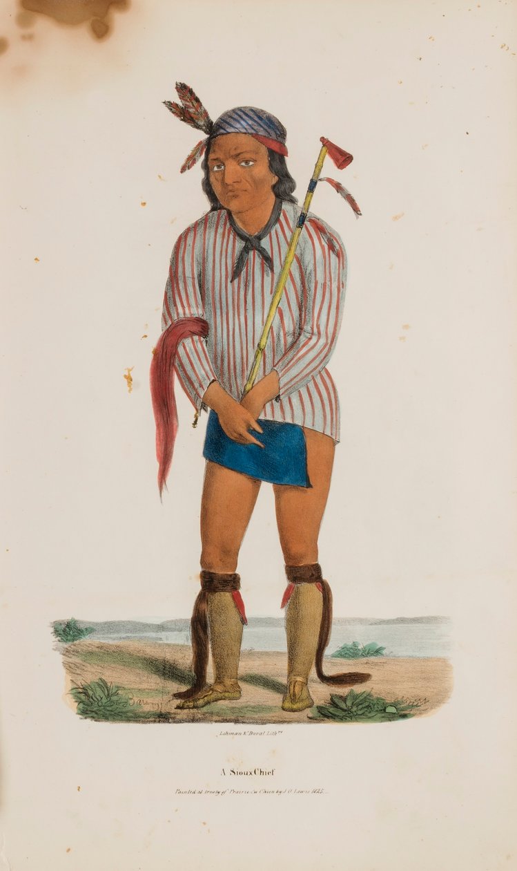 Ein Sioux-Häuptling, aus The Aboriginal Portfolio von Lewis, James Otto