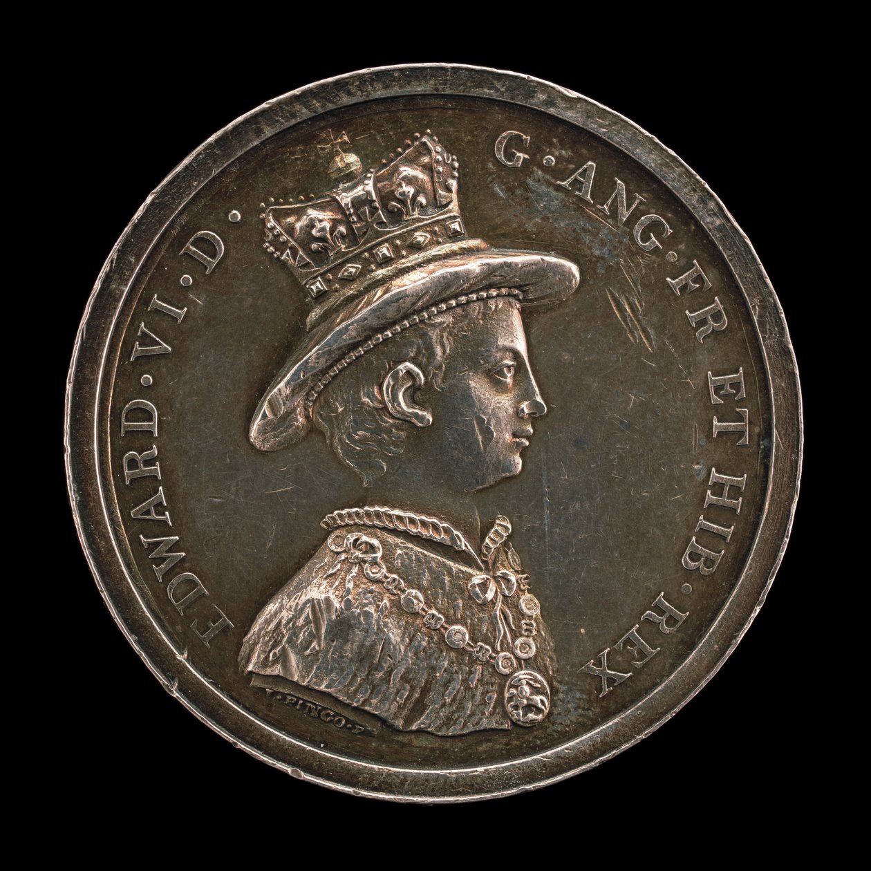 Edward VI, 1537-1553, König von England 1547 Medaille für die Schule von Christ