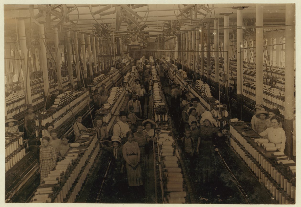 Kinderarbeit im Spinnsaal der Magnolia Cotton Mills, Mississippi, 1911 von Lewis Wickes Hine