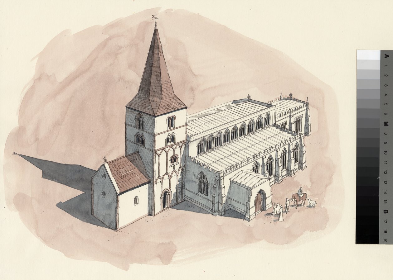 Rekonstruktionszeichnung der St. Peter