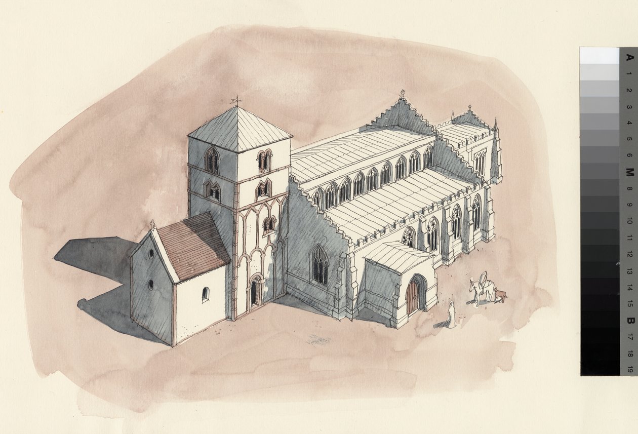 Rekonstruktionszeichnung der St. Peter