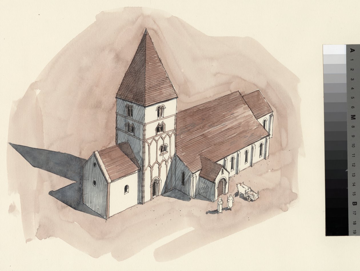 Rekonstruktionszeichnung der St. Peter