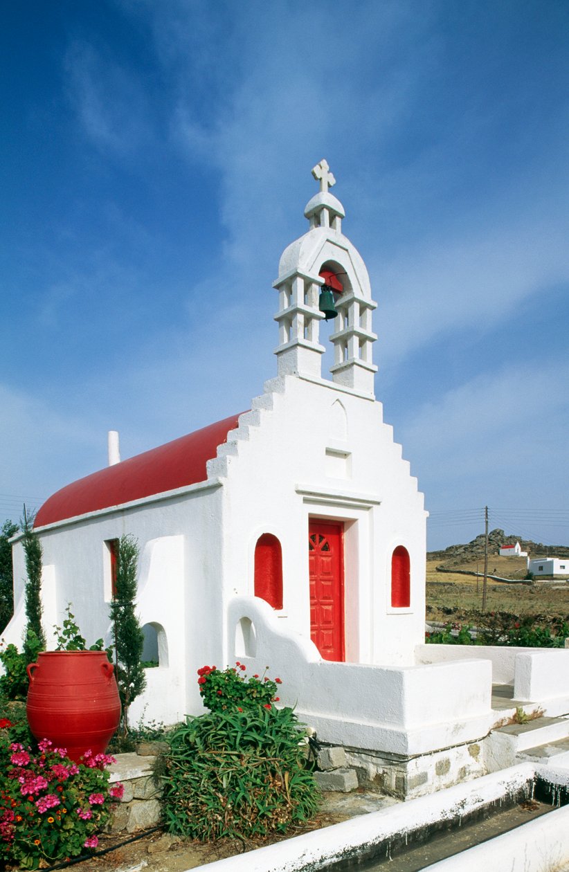 Kirche auf der Insel Mykonos, Kykladeninseln, Griechenland (Foto) von Unbekannt Unbekannt
