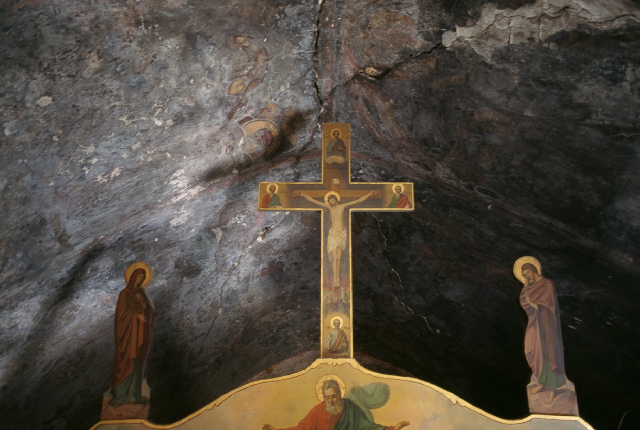 Kruzifix in der Kirche Agios Mamas, Kantanos, Kreta, Griechenland von Unbekannt Unbekannt