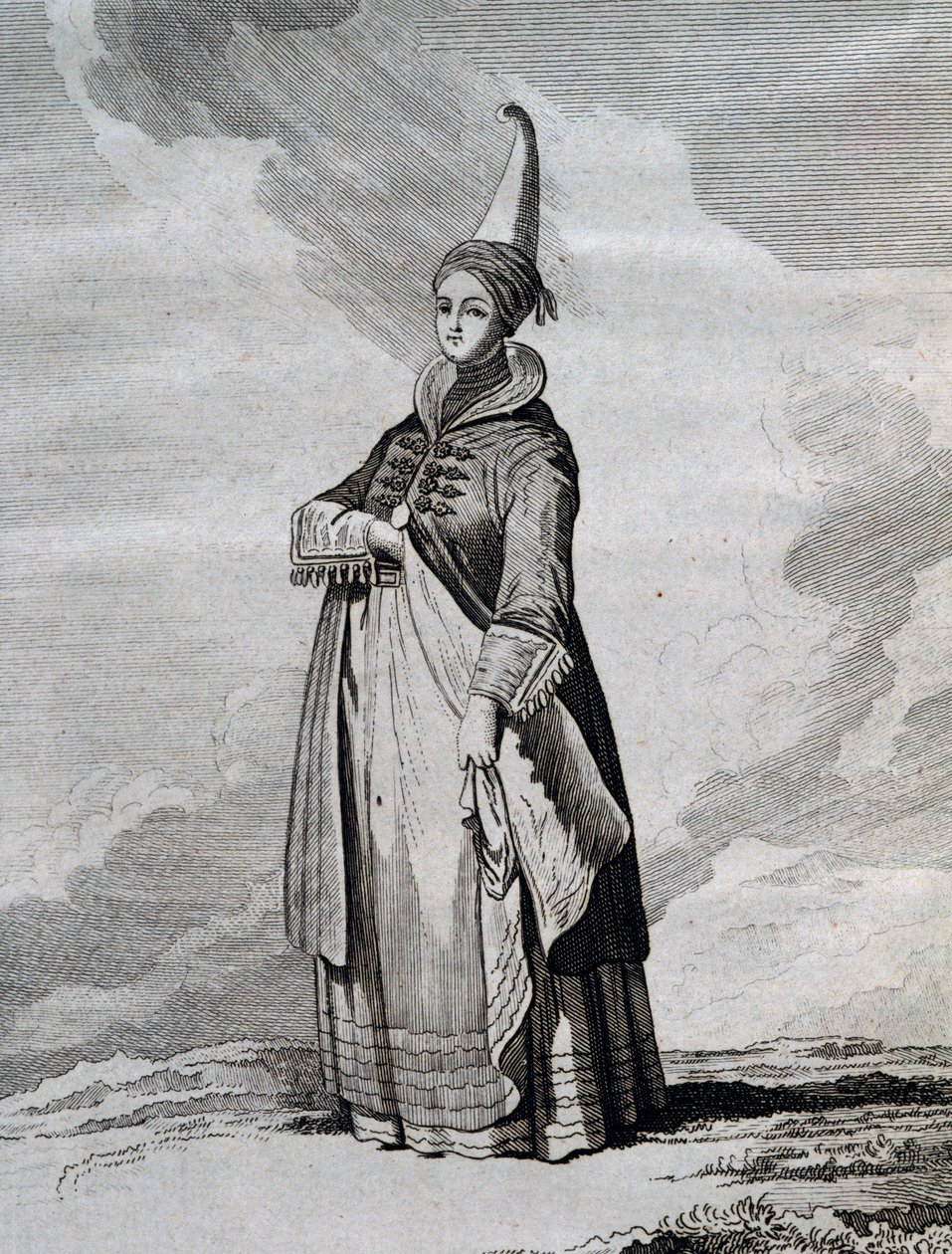 Isländische Frau, Gravur aus Reise in die Nordsee zwischen 1767 und 1768 von Yves-Joseph de Kerguelen-Tremarec (1734-1797) von Unbekannt Unbekannt
