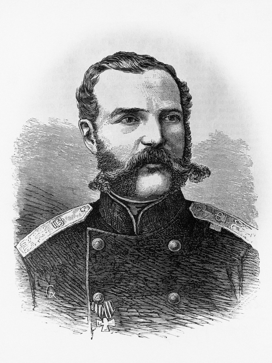 Porträt von Alexander II. Romanow (1818-1881), Zar von Russland ab 1855, Gravur von Unbekannt Unbekannt