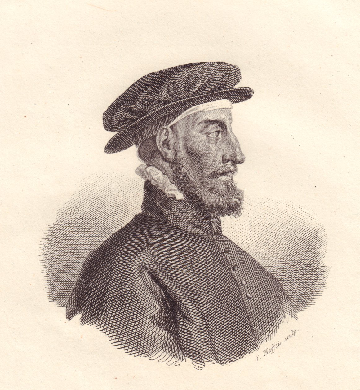Porträt des italienischen Verlegers und Druckers Paolo Manuzio (1512-1574), Kupferstich von S. Maffeis von Unbekannt Unbekannt