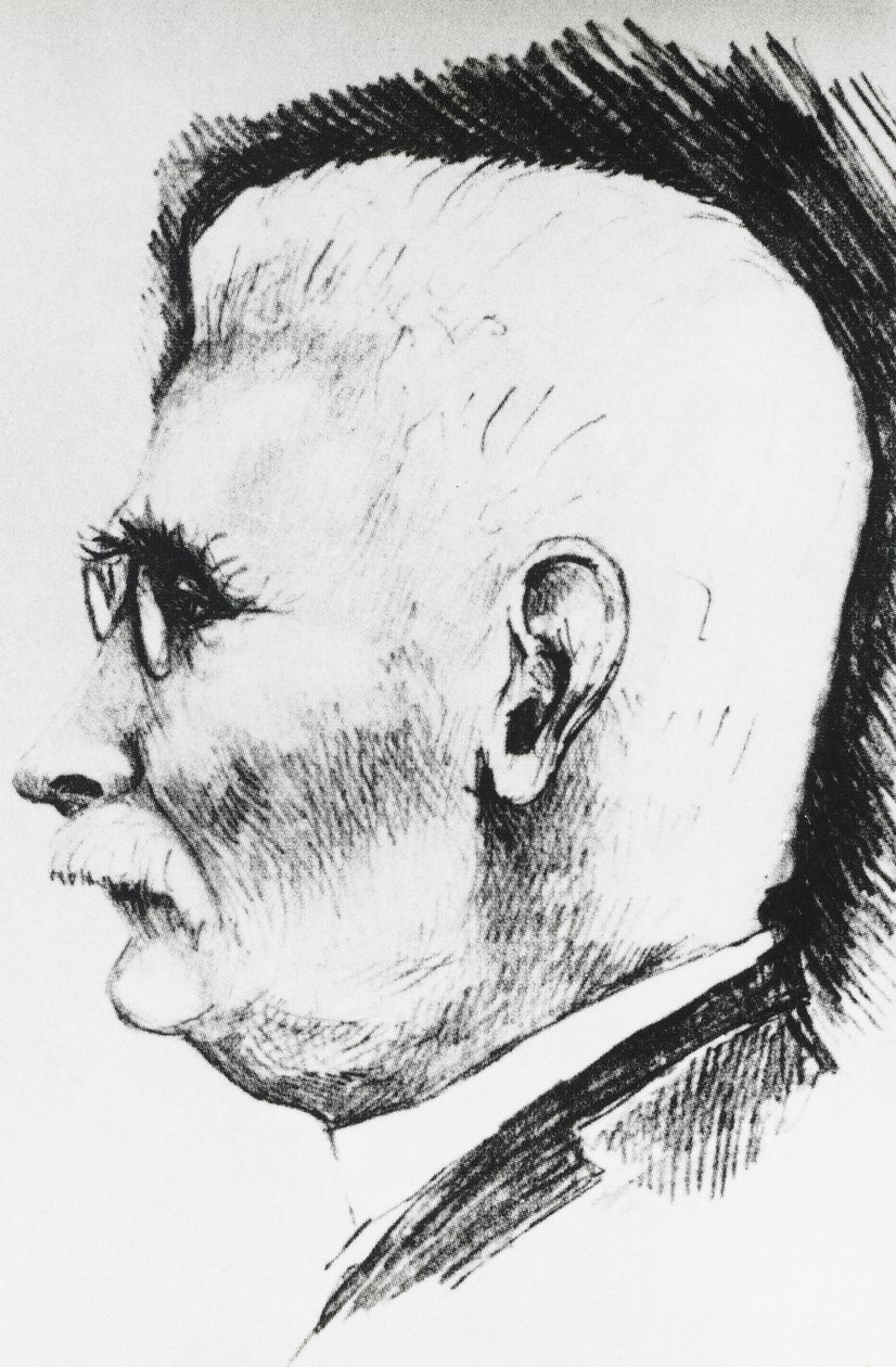 Profilporträt von Henri Louis Le Chatelier (1850-1936), französischer Chemiker und Metallurg, Gravur von Unbekannt Unbekannt