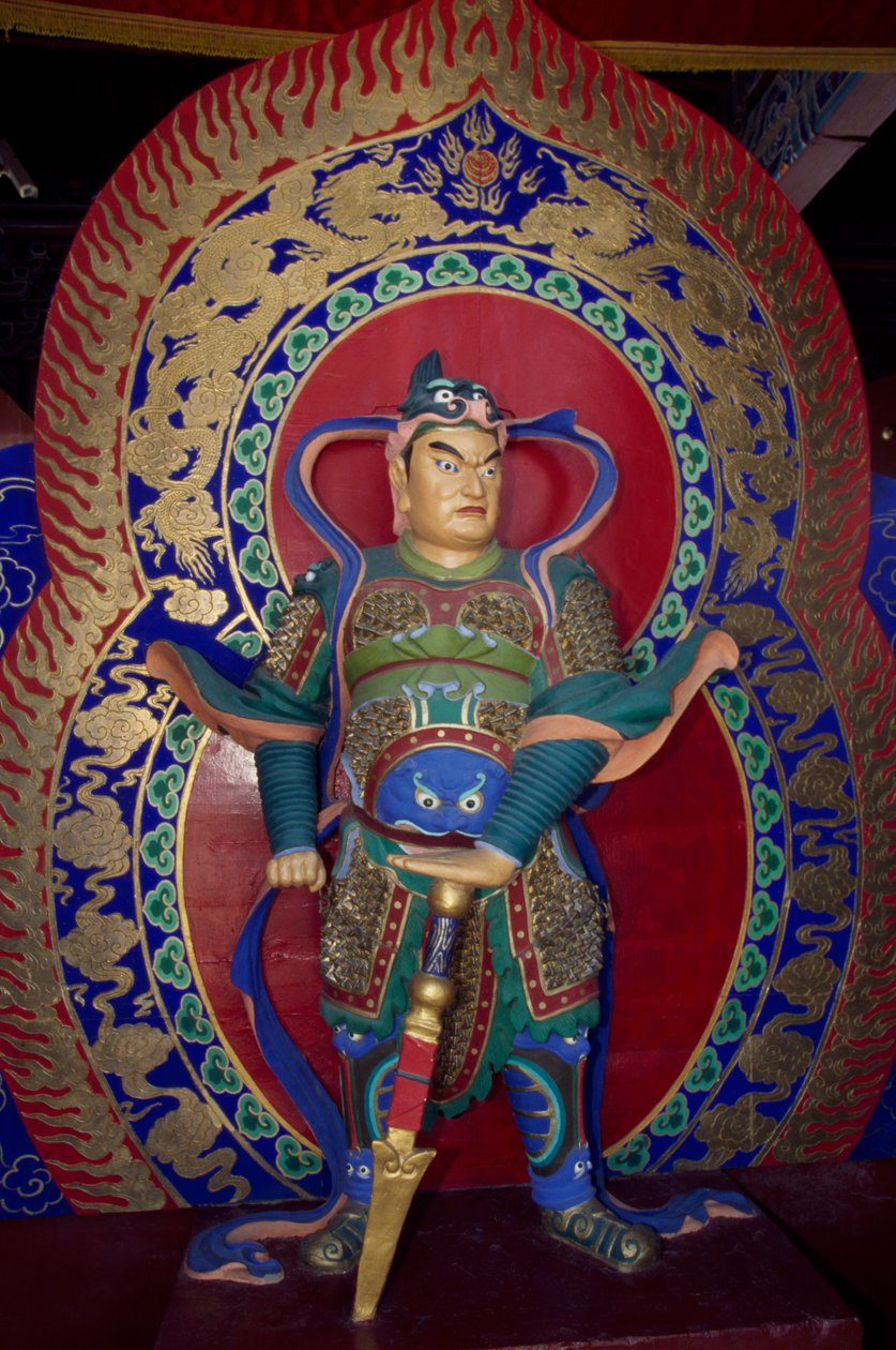 Statue eines Kriegers in der Holzpagode von Yingxian (oder Sakyamuni-Pagode) bei Datong, China. Chinesische Zivilisation von Unbekannt Unbekannt