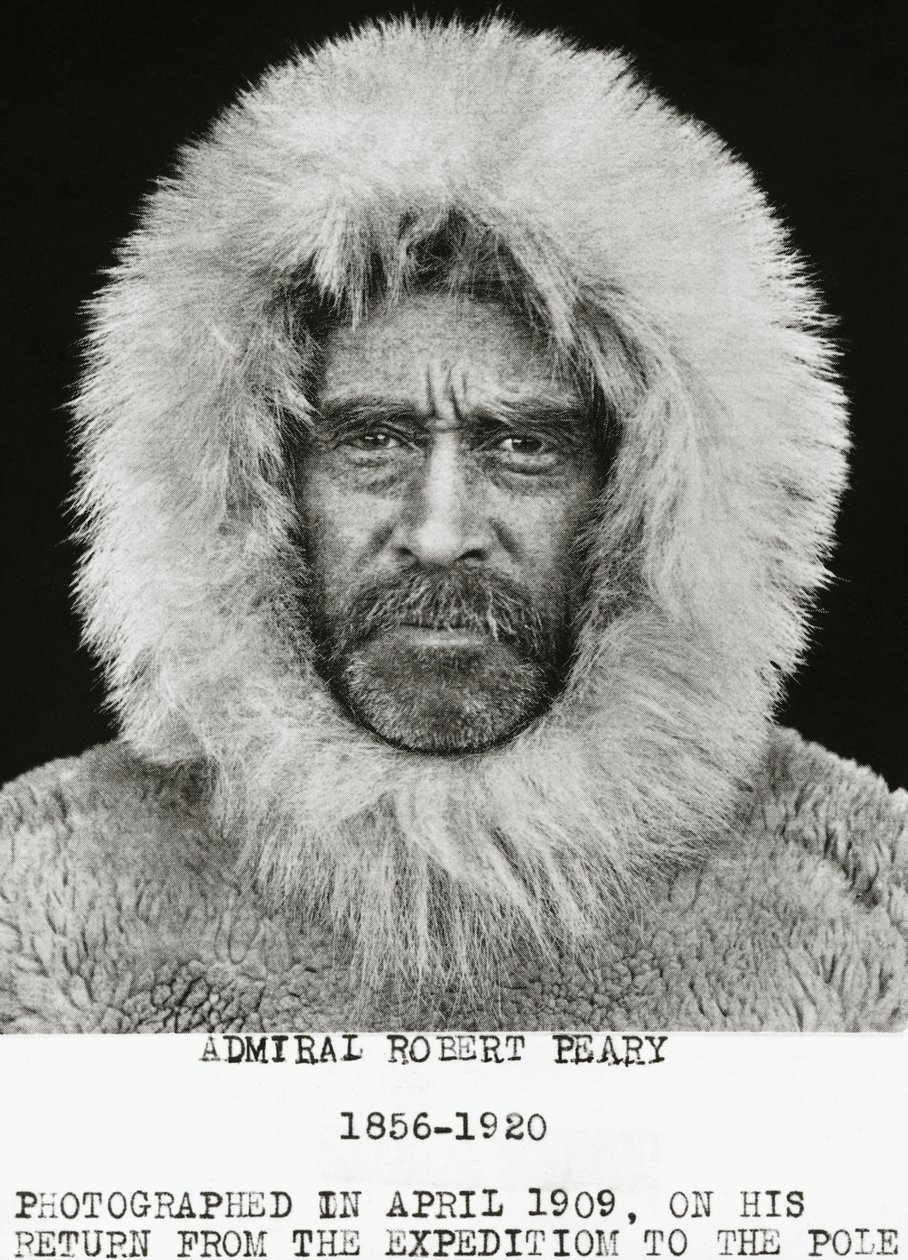 Der amerikanische Entdecker Robert Edwin Peary (1856-1920) fotografiert im April 1909 nach seiner Expedition zum Nordpol von Unbekannt Unbekannt