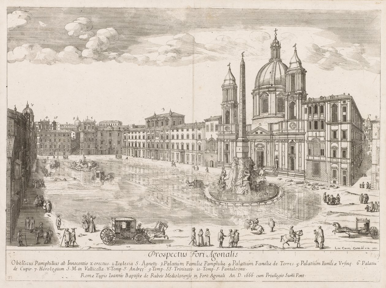 Piazza Navona aus "Prospectus Locurum Urbis Romae Insign[ium]" von Lievin Cruyl