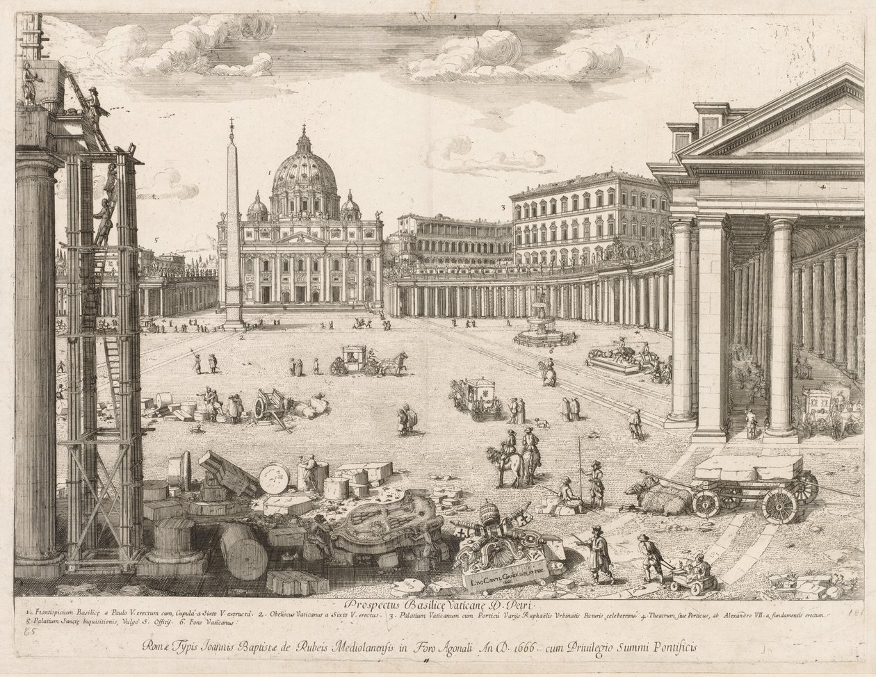 St. Peters Basilika aus Prospectus Locurum Urbis Romae Insignium, 1666 von Lievin Cruyl