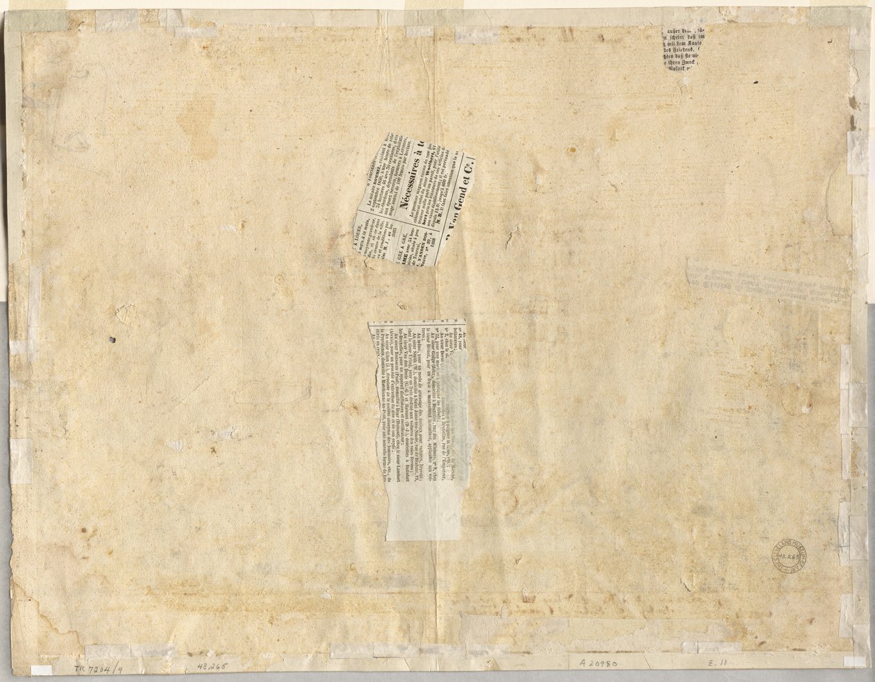 Abzeichnung eines Brunnens von Recto und Skizzen von zwei Gesichtern (Verso) von Lievin Cruyl