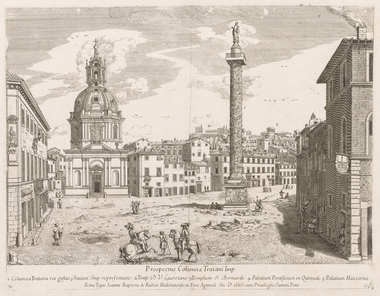 Trajanssäule aus "Prospectus Locurum Urbis Romae Insign[ium]" von Lievin Cruyl