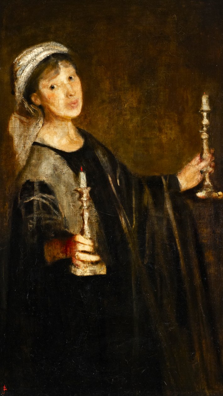 Selbstporträt mit Kerzen, ca. 1906 von Lily Delissa Joseph