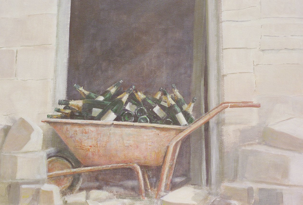 Champagner-Schubkarre, 1985 von Lincoln Seligman
