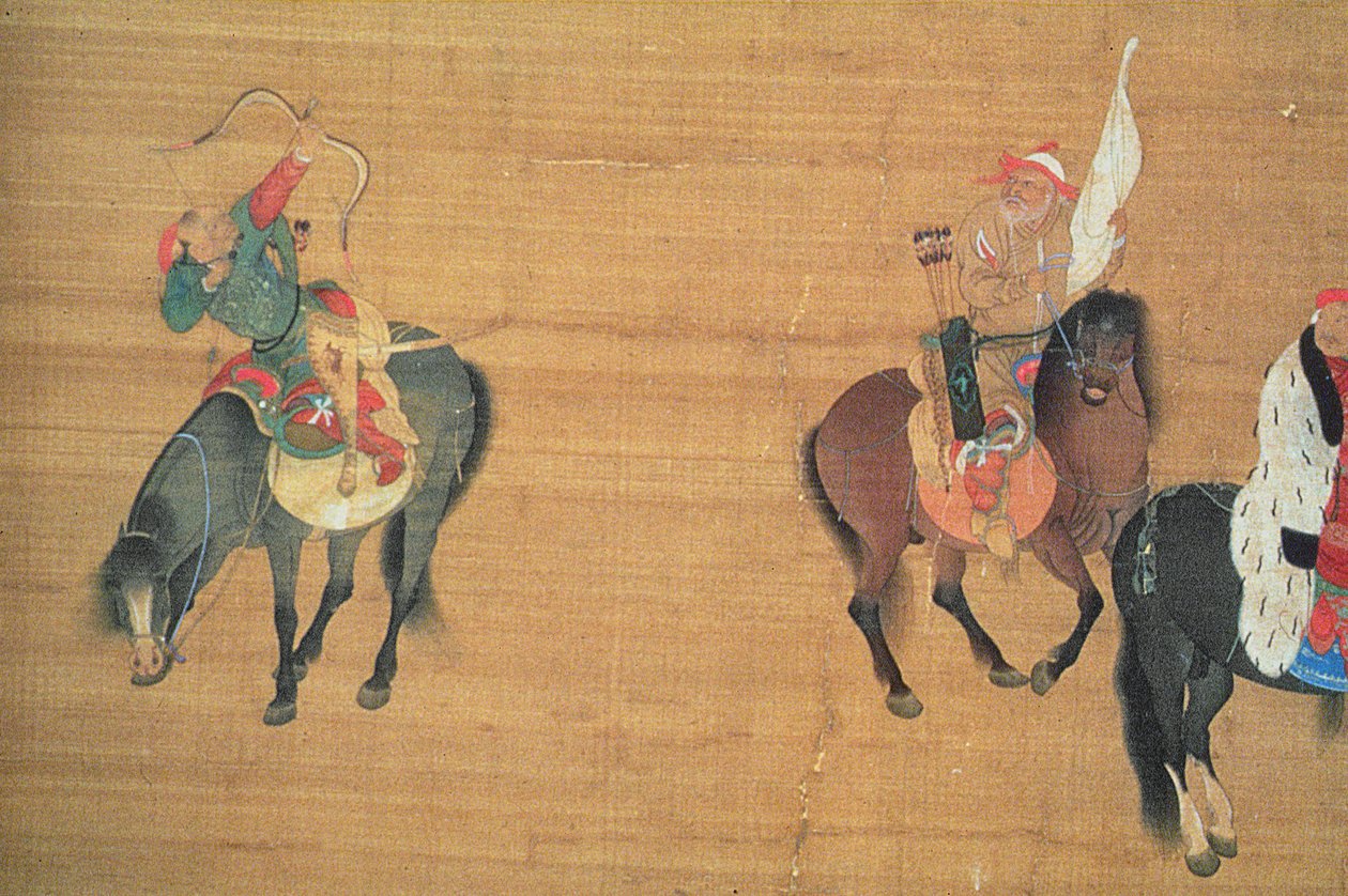 Kublai Khan (1214-94) auf der Jagd (Detail), Yuan-Dynastie von Liu Kuan tao