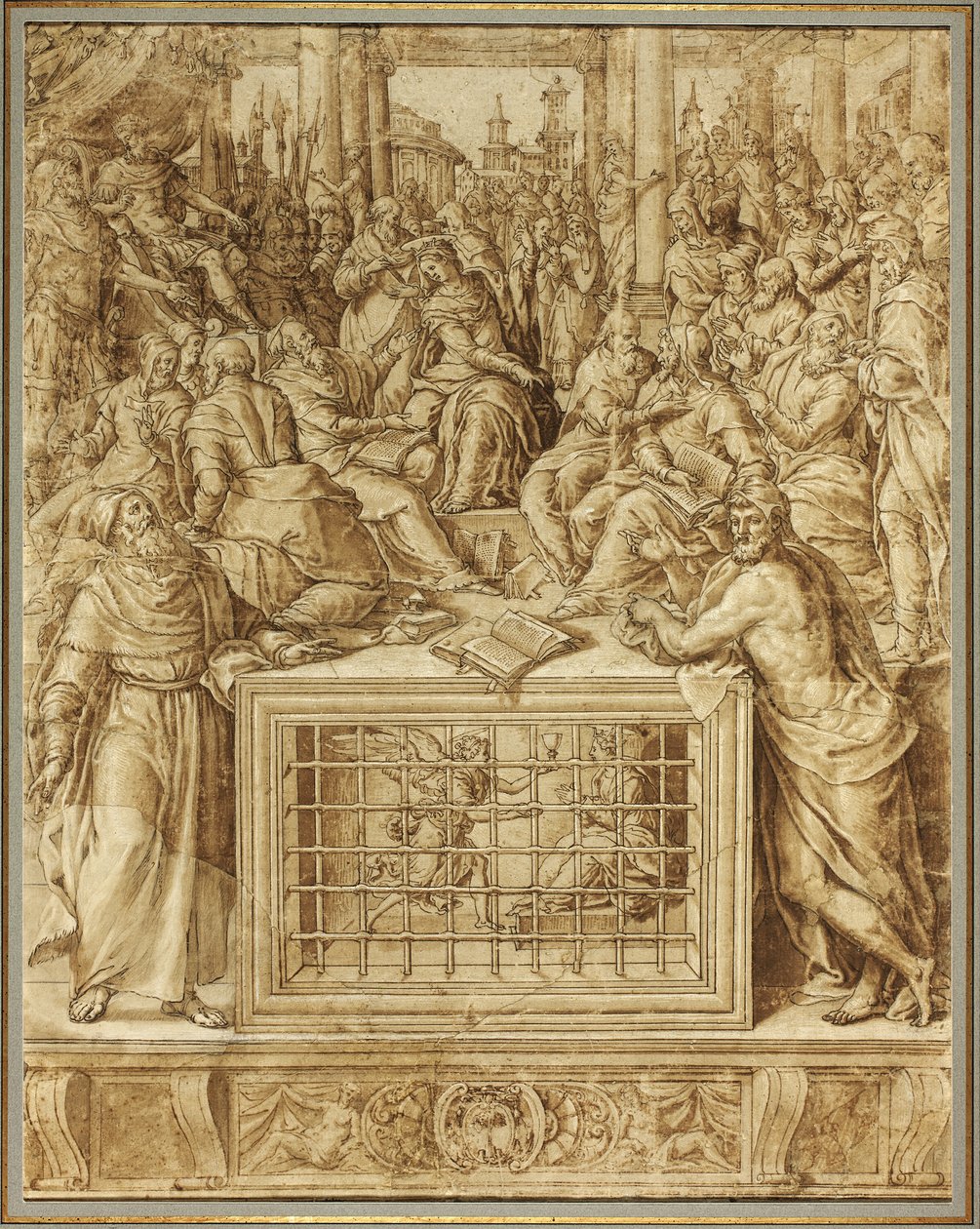 Die heilige Katharina im Streit mit den Philosophen von Livio Agresti