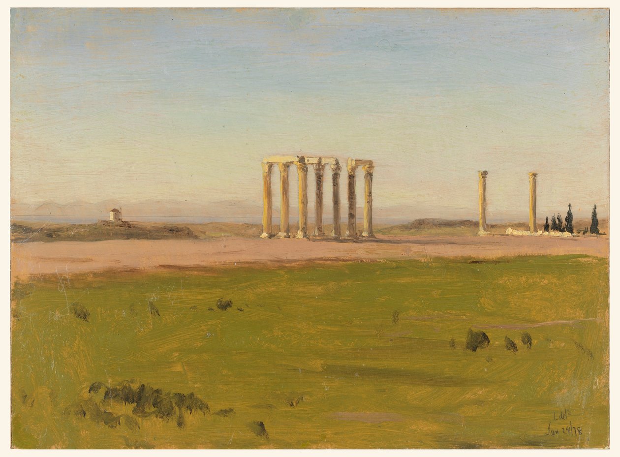 Studie von Ruinen in einer Landschaft, 24. Januar 1878 von Lockwood de Forest