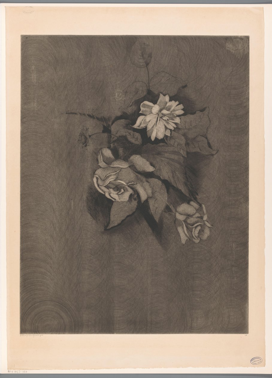Blumenstück mit Rosen von Lodewijk Schelfhout (signed by artist)