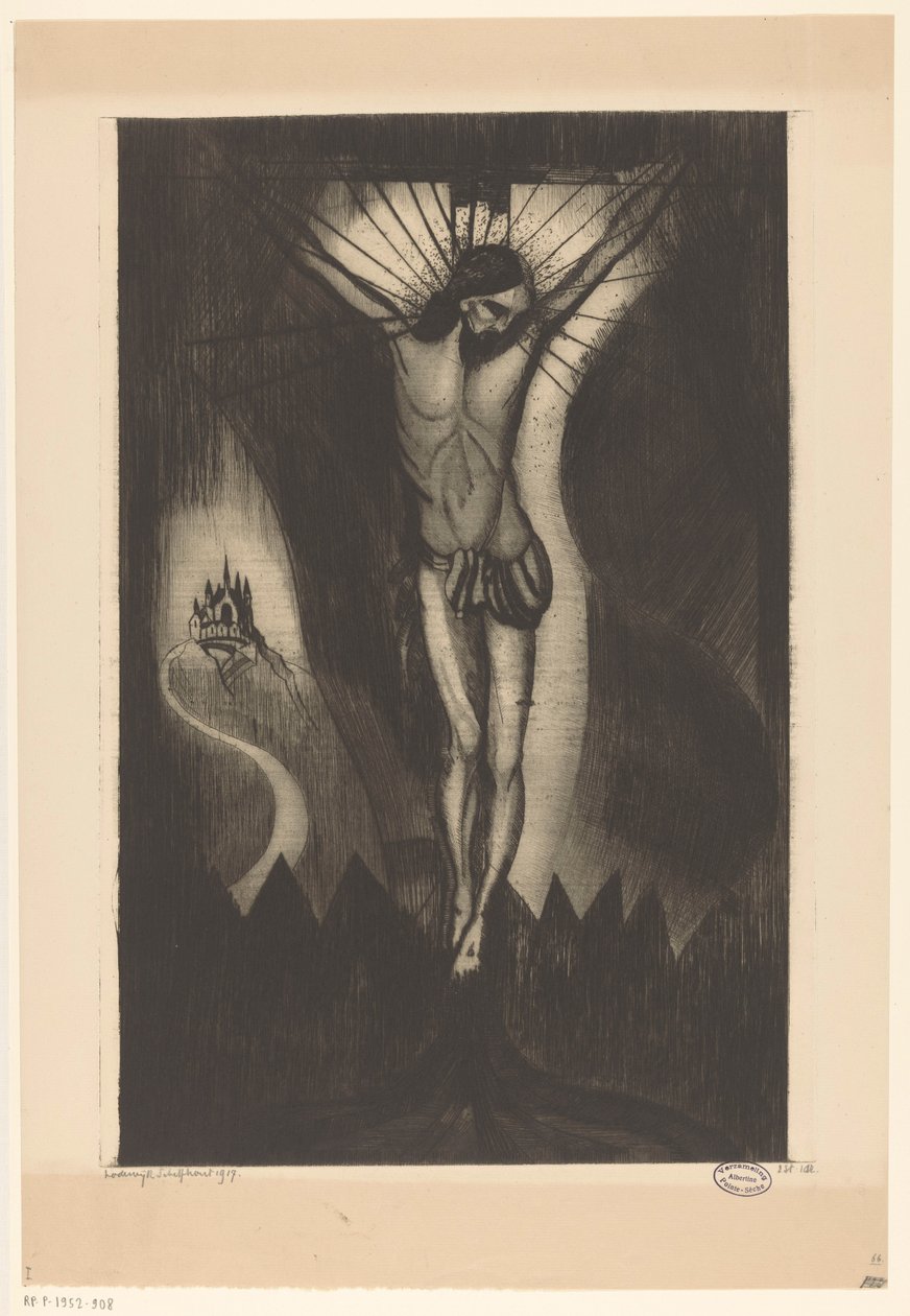 Christus am Kreuz von Lodewijk Schelfhout (signed by artist)