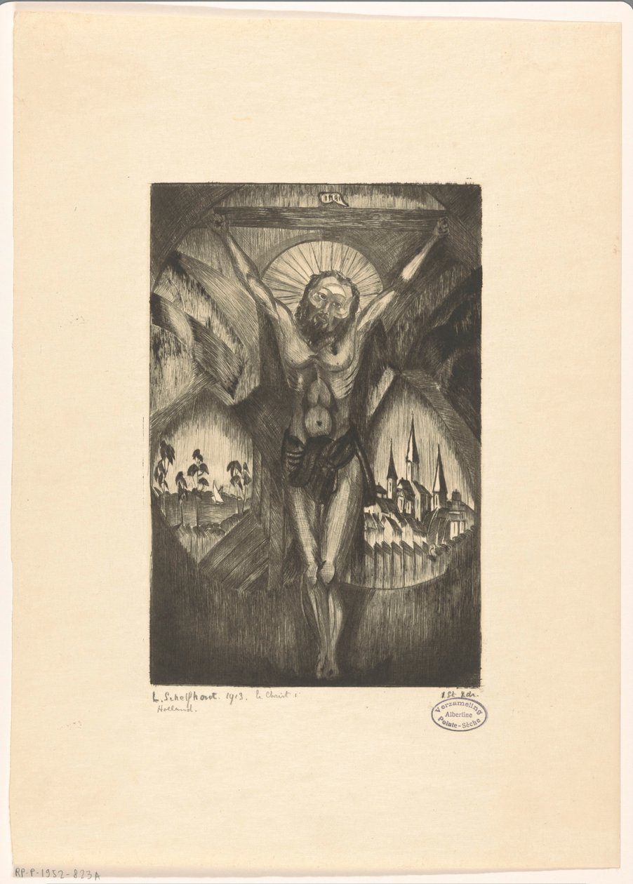 Christus am Kreuz von Lodewijk Schelfhout (signed by artist)